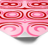 クリムゾンとピンクのマンダラパターン ポスター (コーナー)