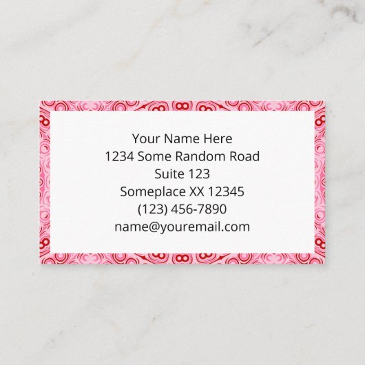クリムゾンとピンクのマンダラパターン 名刺 (裏面)