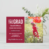 クリムゾンとホワイトの卒業パーティーの写真 招待状 (スタンド正面)