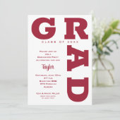 クリムゾンとホワイトの卒業パーティー 招待状 (スタンド正面)