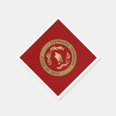 クリムゾンと金ゴールド2024年卒業パーティーのクラス スタンダードカクテルナプキン (角)