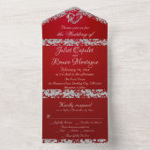クリムゾンに輝くロマンチックなハート オールインワン招待状 (内側)