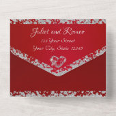 クリムゾンに輝くロマンチックなハート オールインワン招待状 (裏面)