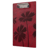 クリムゾンの背景の花の頭のシルエット クリップボード (左)