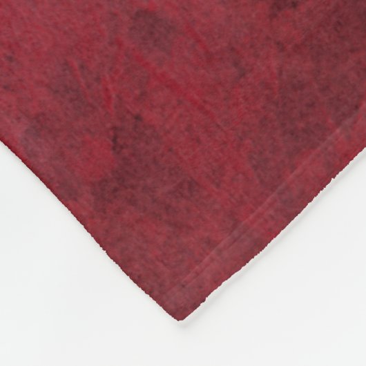 クリムゾンの背景の花の頭のシルエット フリースブランケット (角)