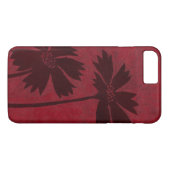 クリムゾンの背景の花の頭のシルエット Case-Mate iPhoneケース (裏面(横))