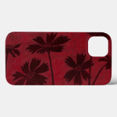 クリムゾンの背景の花の頭のシルエット Case-Mate iPhoneケース (裏面 (横))