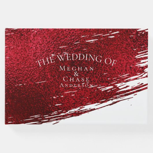 クリムゾンはっきりしたブラシストローク ゲストブック (正面)