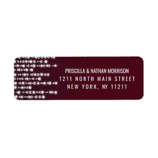 クリムゾンぶら下がったレッドのダイヤ結婚ルライト ラベル (正面)