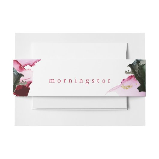 クリムゾンアンドスプルスグリーン抽象芸術 招待状ベリーバンド (正面例)