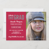 クリムゾンアンド石板卒業パーティー招待状 招待状 (正面)