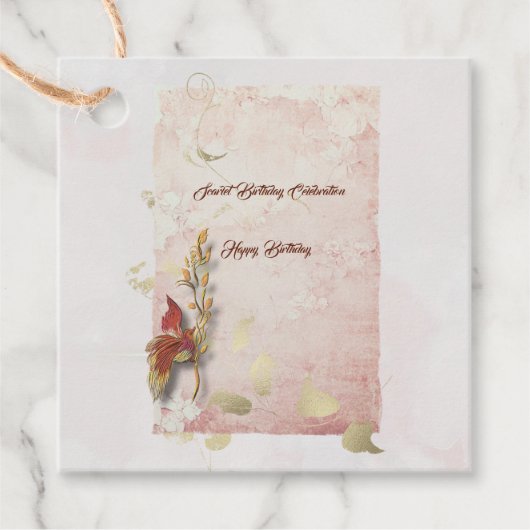 クリムゾンウィスパーズ40歳の誕生日メッセージカード フェイバータグ (正面)