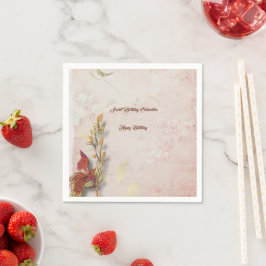 クリムゾンウィスパーズ40th誕生日紙ナプキンス スタンダードカクテルナプキン