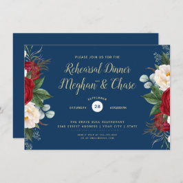 クリムゾンウォーターカラー牡丹フローラ 招待状