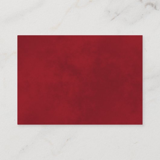 クリムゾンエレガントレッドのウェブサイ結婚ト上の金ゴールドフリル エンクロージャーカード (裏面)