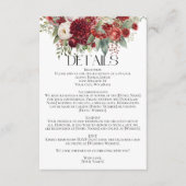 クリムゾンエレガントレッドクリーム花模様結婚ズ詳細 エンクロージャーカード (正面)