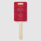 クリムゾンエレガントレッド金ゴールドラグジュアリー王室のプログラム ハンドファン (裏面)