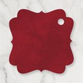 クリムゾンエレガントレッド&金ゴールドカール結婚ズ・サンキュー フェイバータグ (裏面)