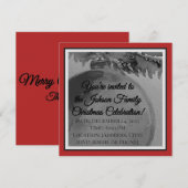 クリムゾンオーナメントのクリスマス – 招待状 (正面/裏面)