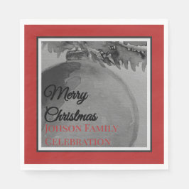 クリムゾンオーナメントクリスマスホリデイ スタンダードランチョンナプキン
