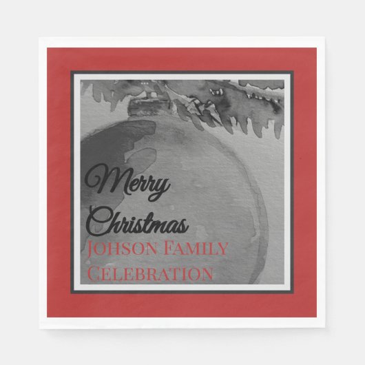 クリムゾンオーナメントクリスマスホリデイ スタンダードランチョンナプキン (正面)