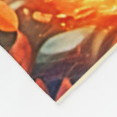 クリムゾンキツネシーンデザイン フリースブランケット (角)