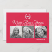 クリムゾンキャップ葉と招待状グラッド5" x 7" 招待状 (正面)