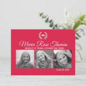 クリムゾンキャップ葉と招待状グラッド5" x 7" 招待状 (スタンド正面)