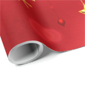 クリムゾンクリスマスお祝いタイムラッピング紙 ラッピングペーパー (ロールコーナー)