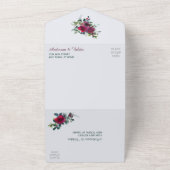 クリムゾンクリスマスローズ結婚ブーケが一斉に オールインワン招待状 (外側)