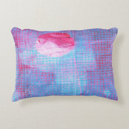 クリムゾンクローバー抽象芸術アートサークルグリッドピンクブルー アクセントクッション