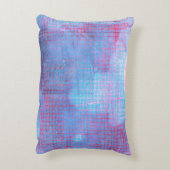 クリムゾンクローバー抽象芸術アートサークルグリッドピンクブルー アクセントクッション (裏面(縦))