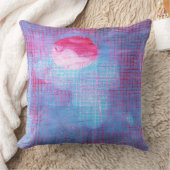 クリムゾンクローバー抽象芸術アートサークルグリッドピンクブルー クッション (ブランケット)