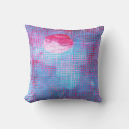 クリムゾンクローバー抽象芸術アートサークルグリッドピンクブルー クッション