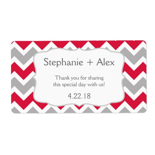 クリムゾングレーシェブロンカスタマイズウォーターボトル ラベル (正面)