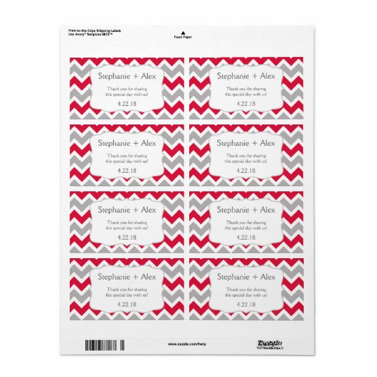 クリムゾングレーシェブロンカスタマイズウォーターボトル ラベル (フルシート)