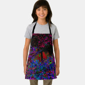 クリムゾンサイケデリックレッド&ブラックガーデンサンライズ エプロン (インサイチュ)