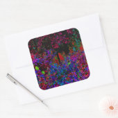 クリムゾンサイケデリックレッド&ブラックガーデンサンライズ スクエアシール (封筒)