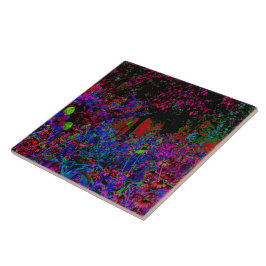 クリムゾンサイケデリックレッド&ブラックガーデンサンライズ タイル