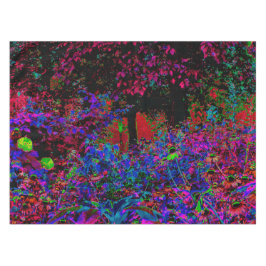 クリムゾンサイケデリックレッド&ブラックガーデンサンライズ テーブルクロス