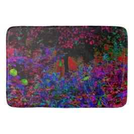 クリムゾンサイケデリックレッド&ブラックガーデンサンライズ バスマット