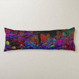 クリムゾンサイケデリックレッド&ブラックガーデンサンライズ ボディピロー