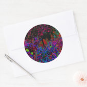 クリムゾンサイケデリックレッド&ブラックガーデンサンライズ ラウンドシール (封筒)