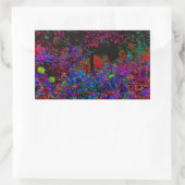 クリムゾンサイケデリックレッド&ブラックガーデンサンライズ 長方形シール (バッグ)