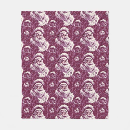 クリムゾンサンタクロースコージークリスマス フリースブランケット (正面)