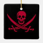 クリムゾンスカル&ソウズカリコジャックの海賊旗 セラミックオーナメント (裏面)