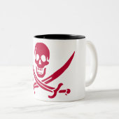 クリムゾンスカル&ソウズカリコジャックの海賊旗 ツートーンマグカップ (正面右)