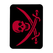 クリムゾンスカル&ソウズカリコジャックの海賊旗 マグネット (縦)