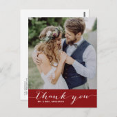 クリムゾンスクリプト結婚の感謝の垂直はがき ポストカード (正面/裏面)