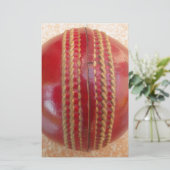 クリムゾンステッチの焦点：クリケットのハートのクローズアップ 便箋 (スタンド正面)